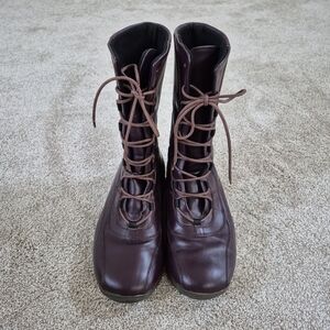 Bronx Rich Deep Purple Lace-Up Boots